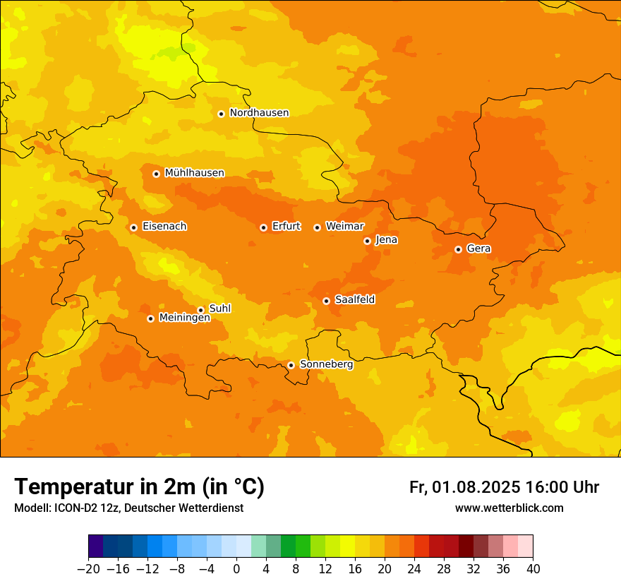Modellkarten Temperatur