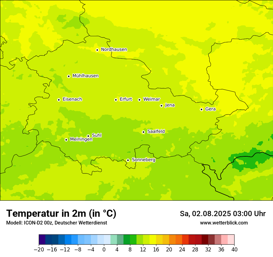 Modellkarten Temperatur