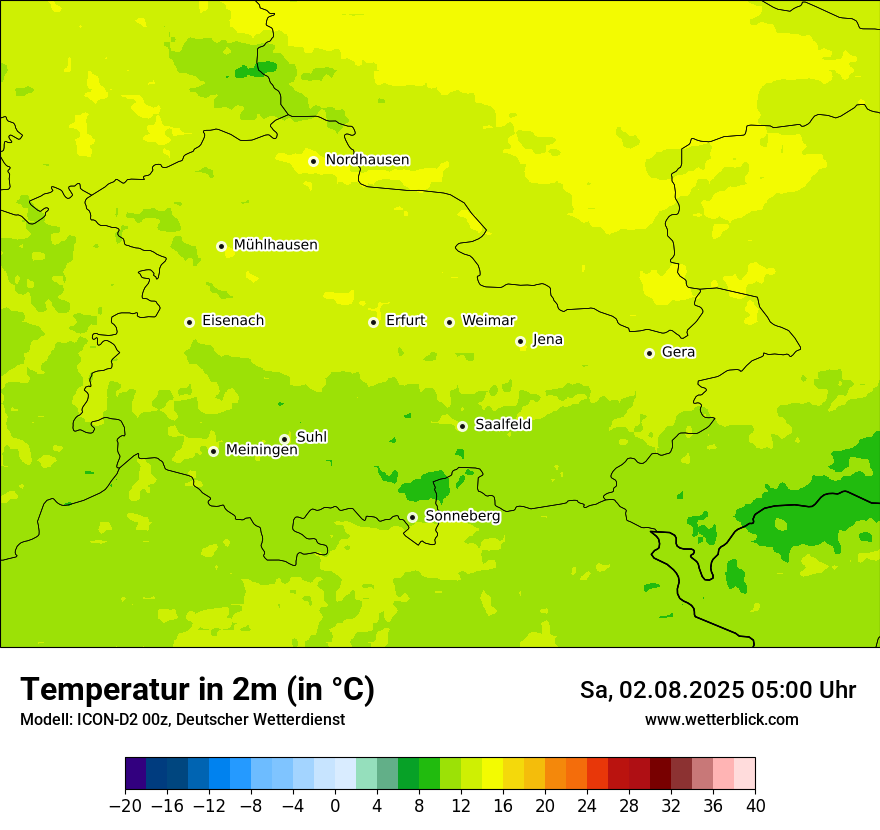 Modellkarten Temperatur
