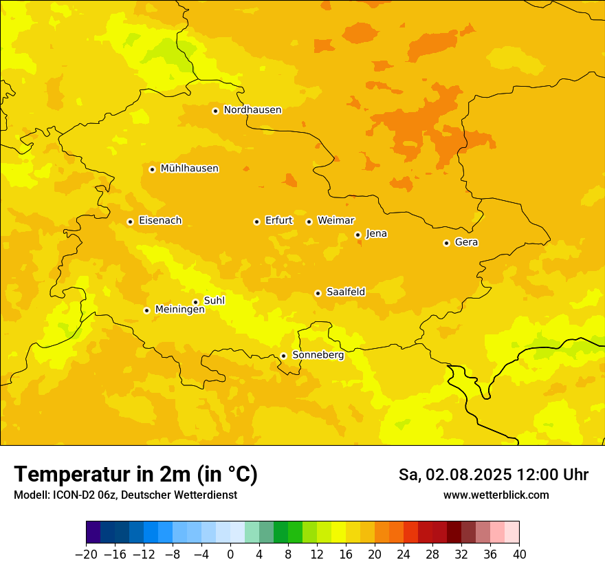 Modellkarten Temperatur