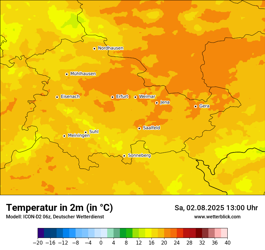 Modellkarten Temperatur