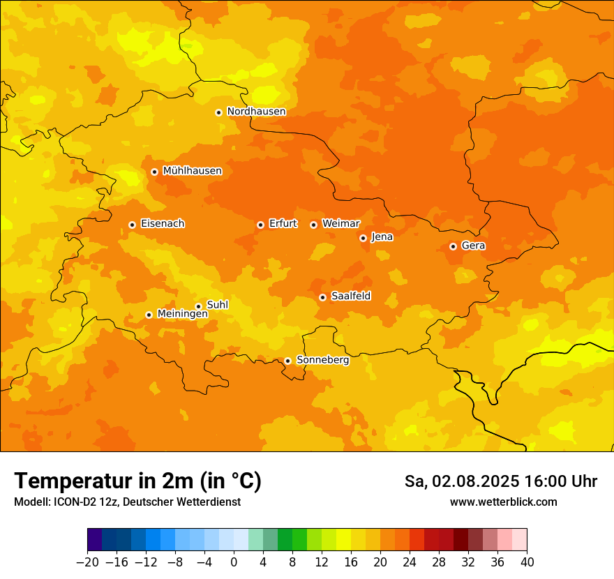 Modellkarten Temperatur