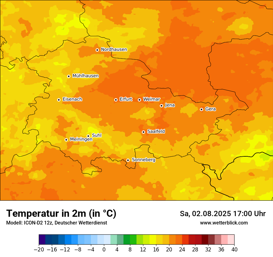Modellkarten Temperatur