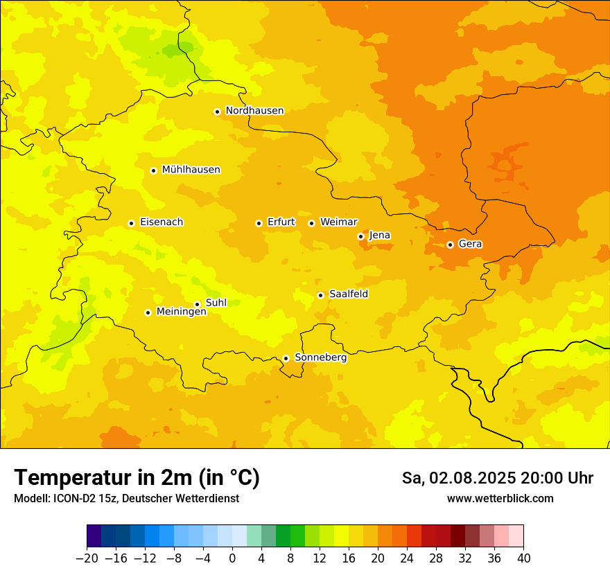Modellkarten Temperatur