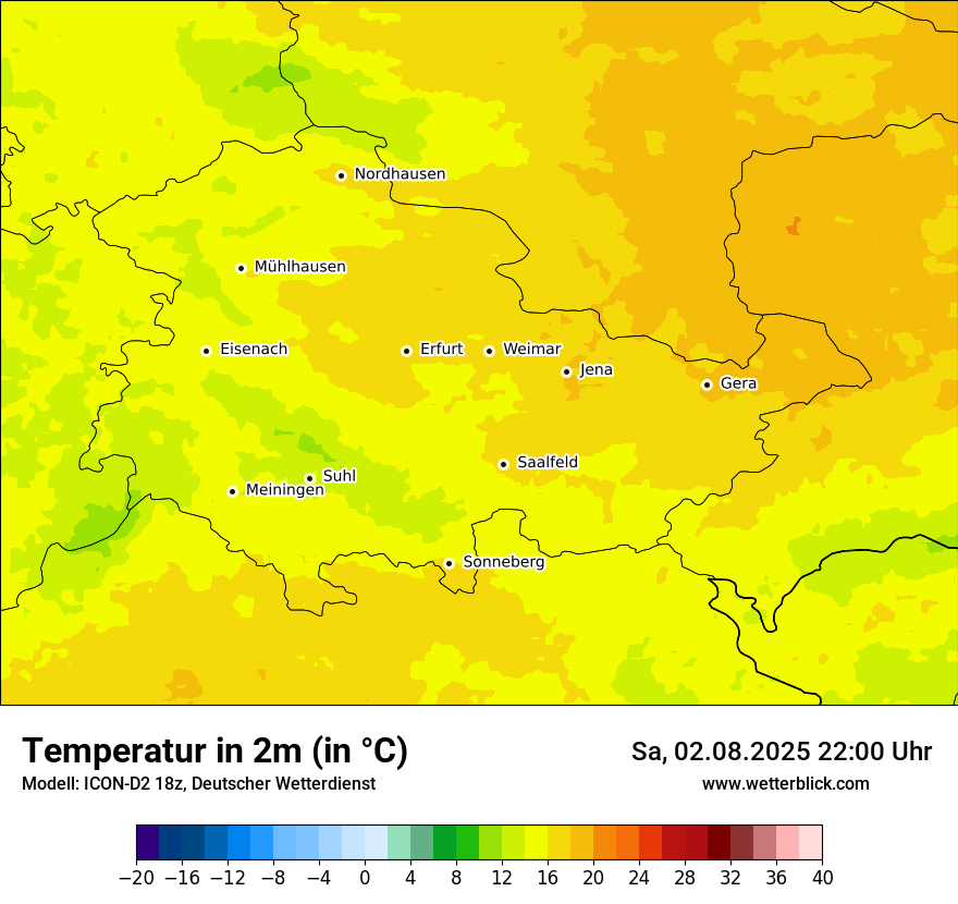Modellkarten Temperatur