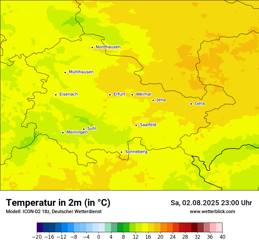 Modellkarten Temperatur