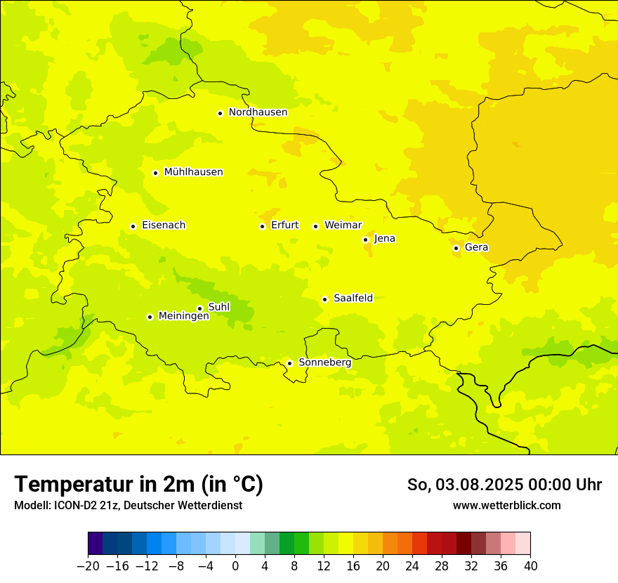 Modellkarten Temperatur