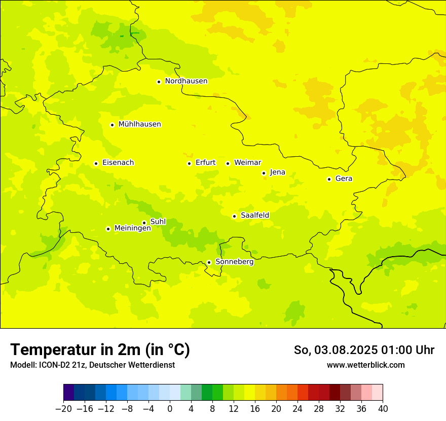 Modellkarten Temperatur