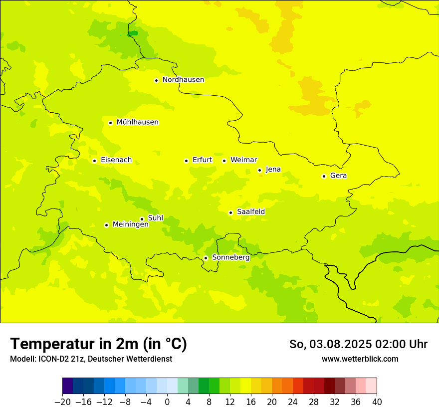 Modellkarten Temperatur