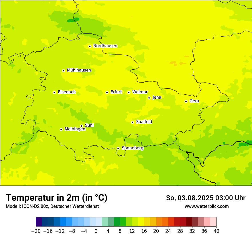 Modellkarten Temperatur