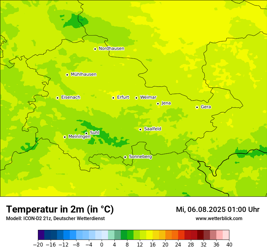 Modellkarten Temperatur