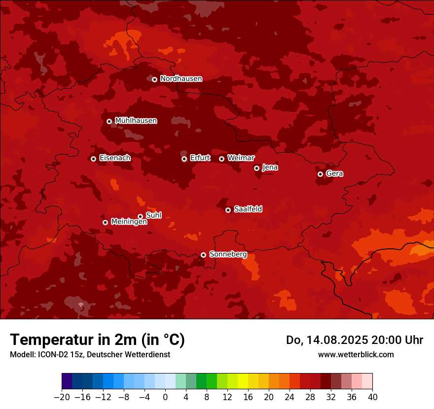 Modellkarten Temperatur