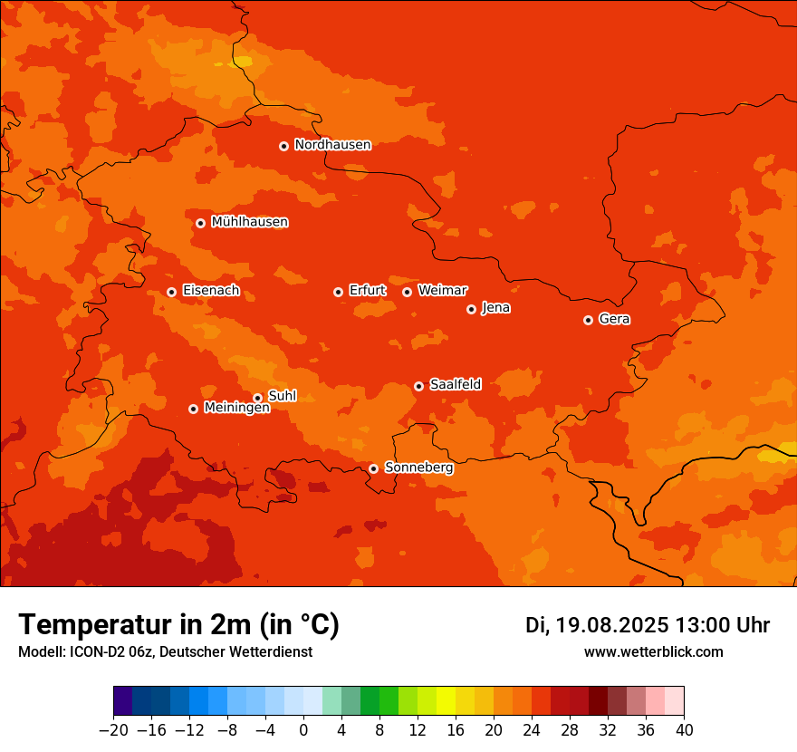Modellkarten Temperatur