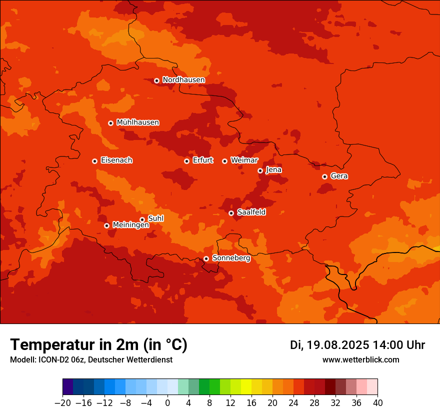 Modellkarten Temperatur