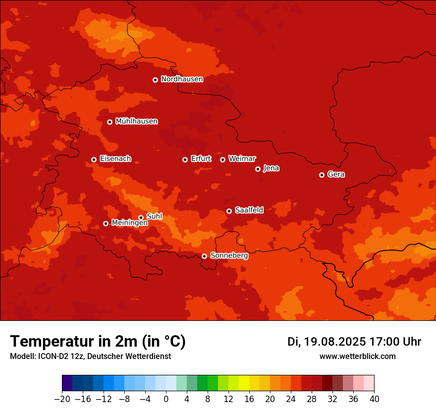 Modellkarten Temperatur