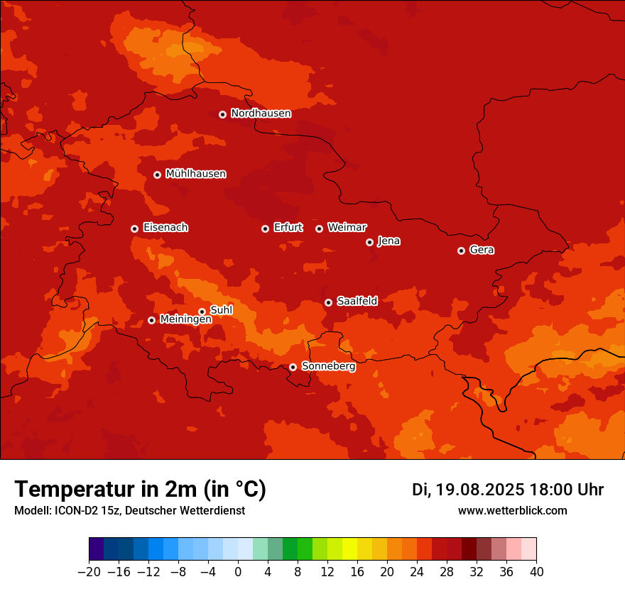 Modellkarten Temperatur