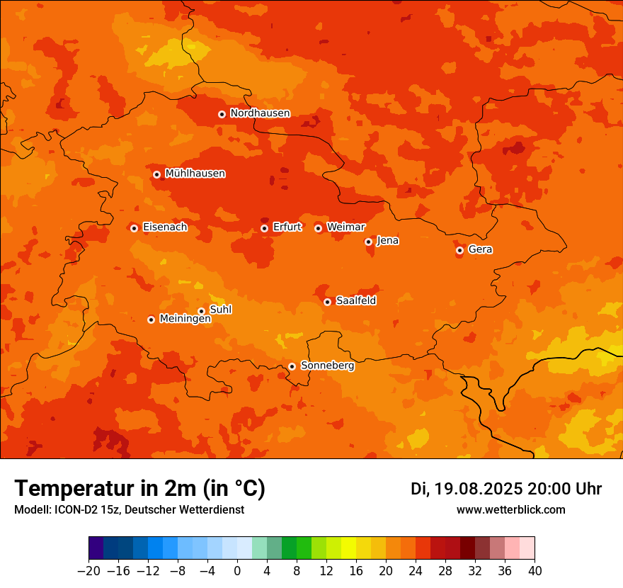 Modellkarten Temperatur