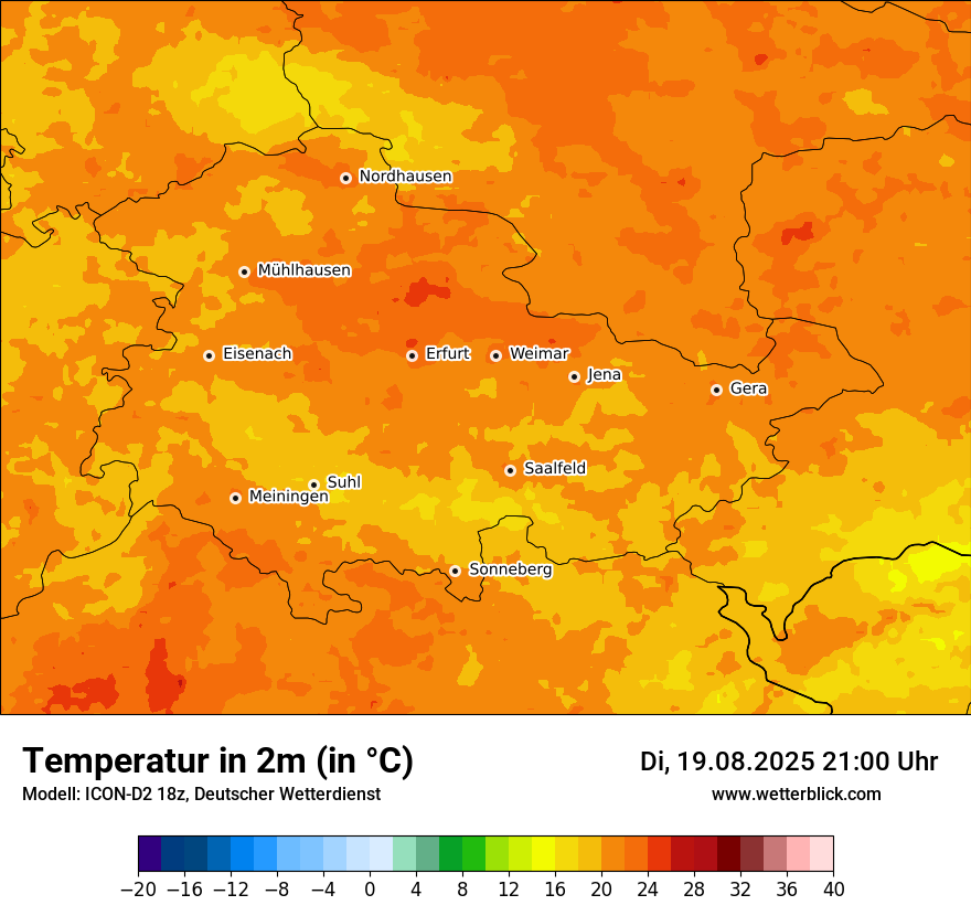 Modellkarten Temperatur