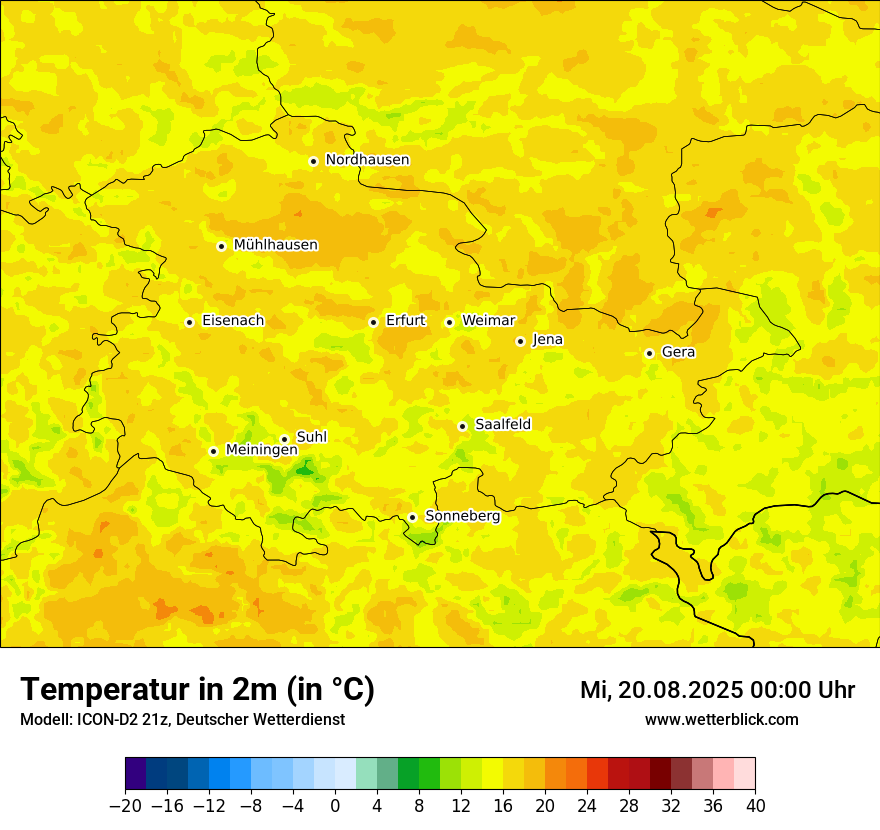 Modellkarten Temperatur