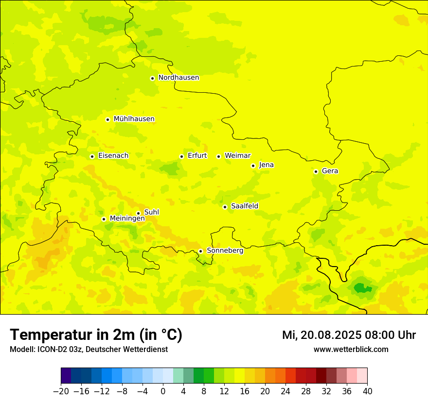 Modellkarten Temperatur