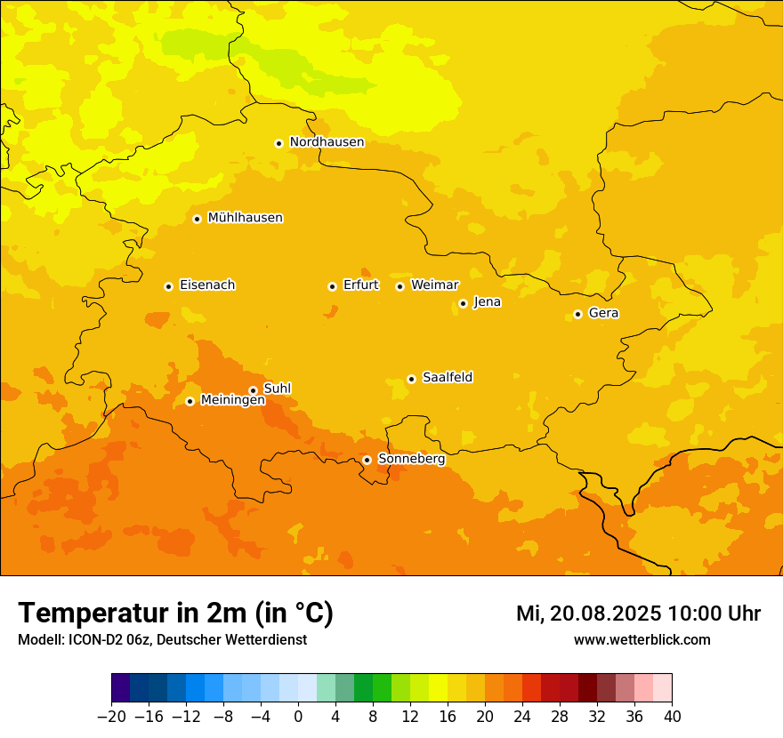Modellkarten Temperatur