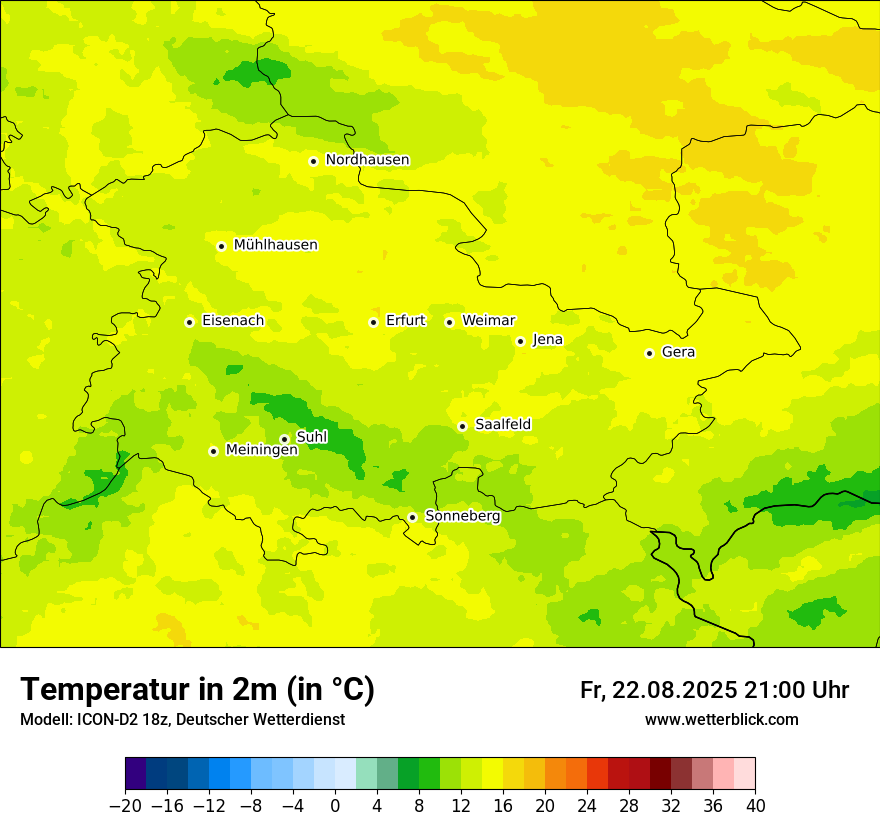 Modellkarten Temperatur