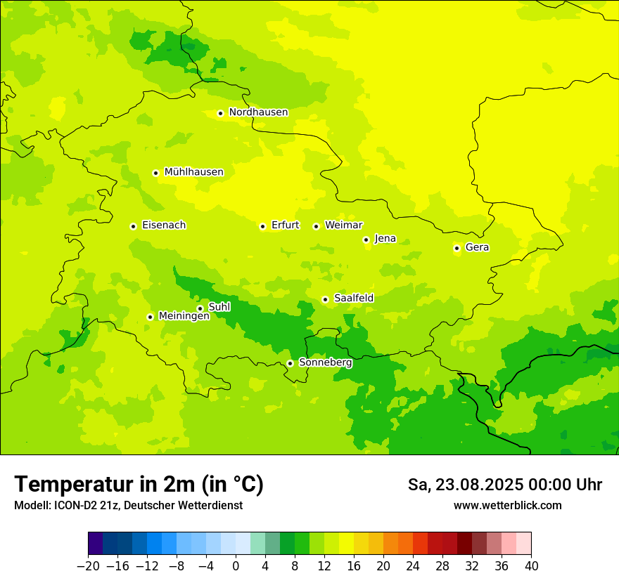Modellkarten Temperatur