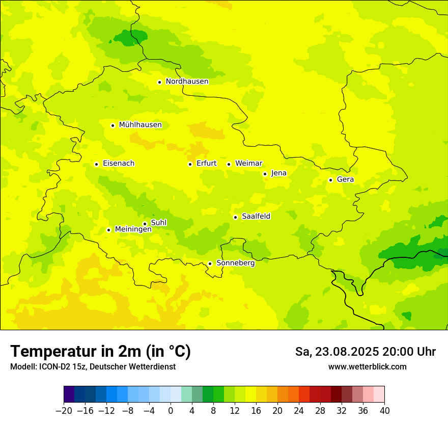Modellkarten Temperatur