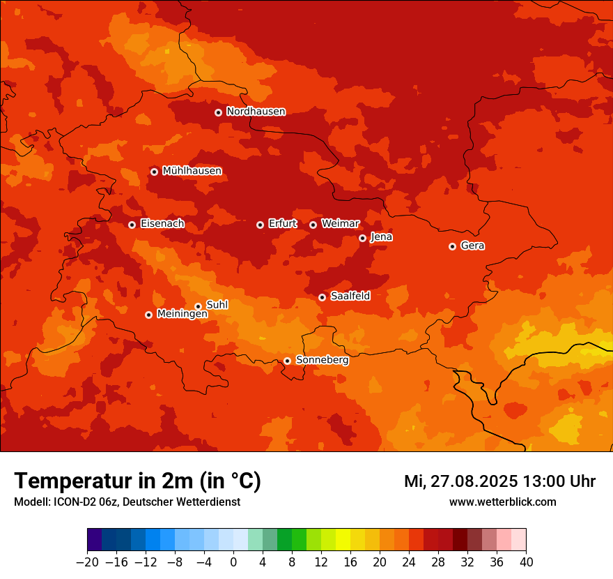 Modellkarten Temperatur