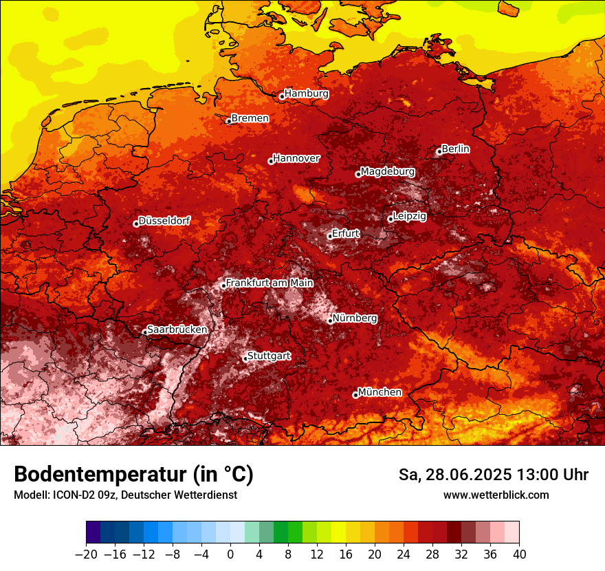 Modellkarten Bodentemperatur in Deutschland