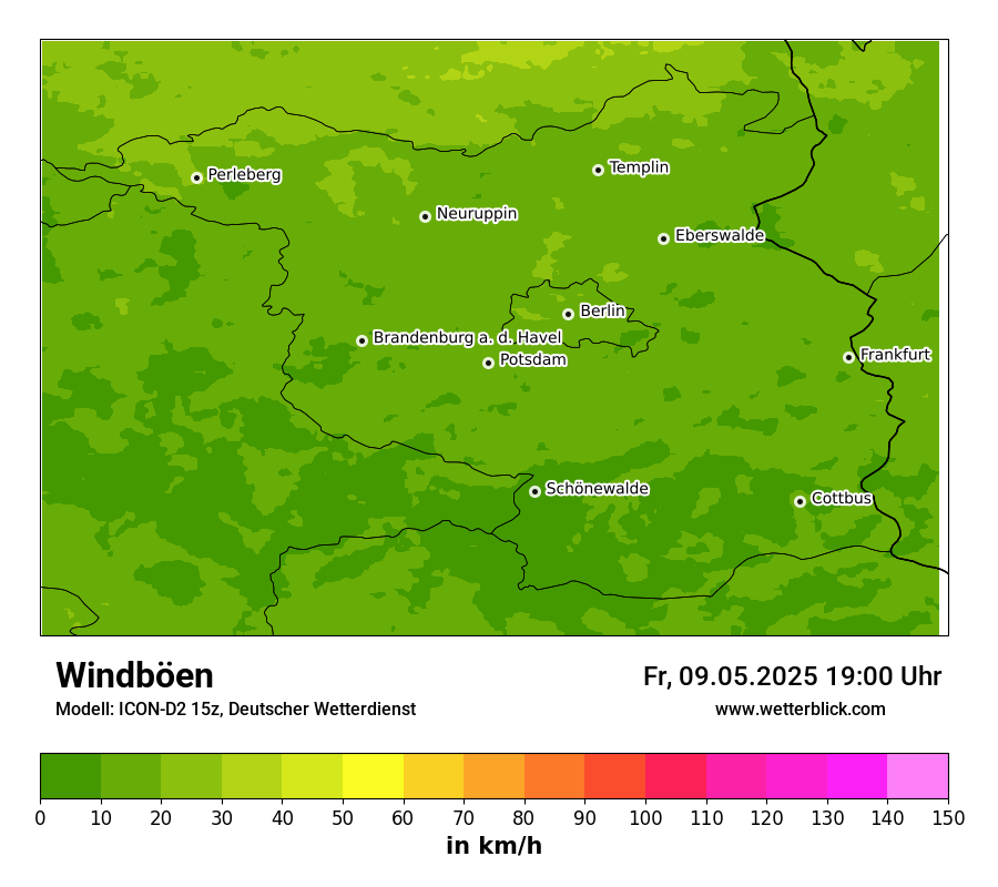 Modellkarten Windgeschwindigkeit
