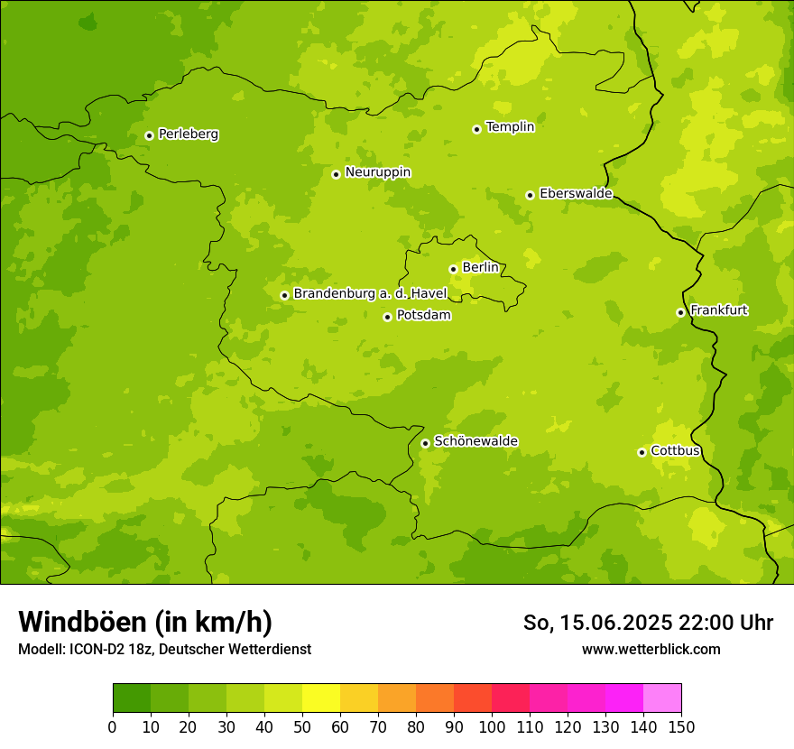 Modellkarten Windgeschwindigkeit