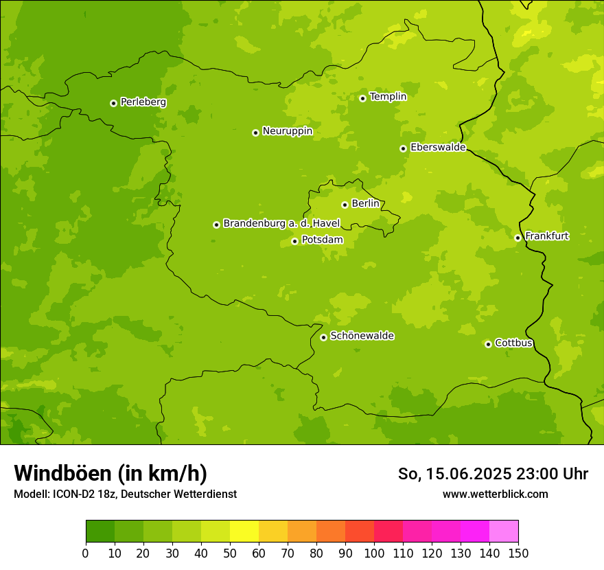 Modellkarten Windgeschwindigkeit