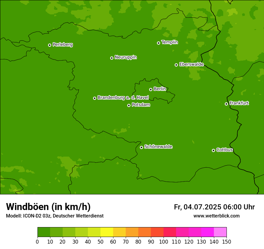 Modellkarten Windgeschwindigkeit