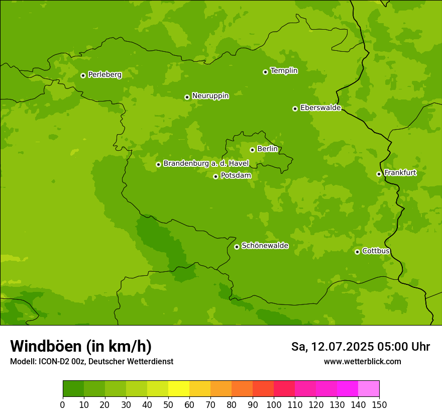 Modellkarten Windgeschwindigkeit