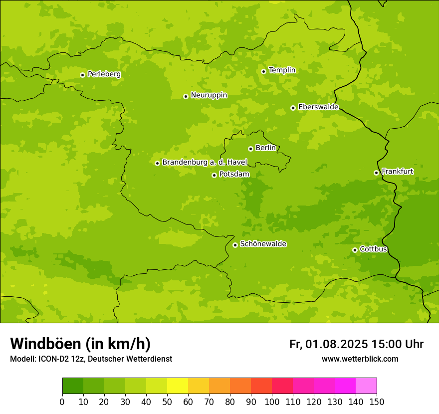 Modellkarten Windgeschwindigkeit
