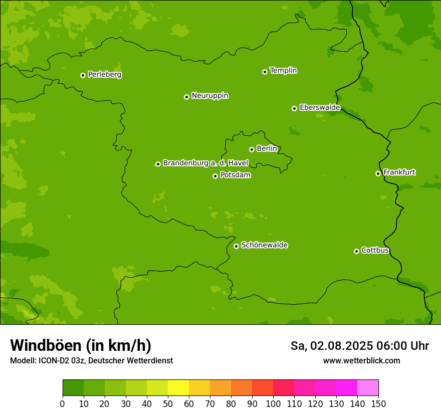 Modellkarten Windgeschwindigkeit