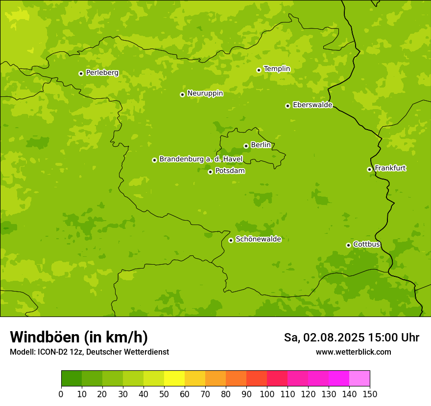 Modellkarten Windgeschwindigkeit