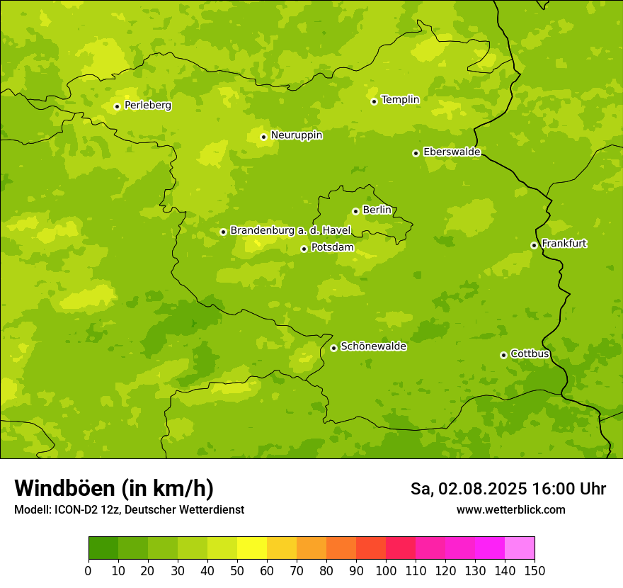 Modellkarten Windgeschwindigkeit