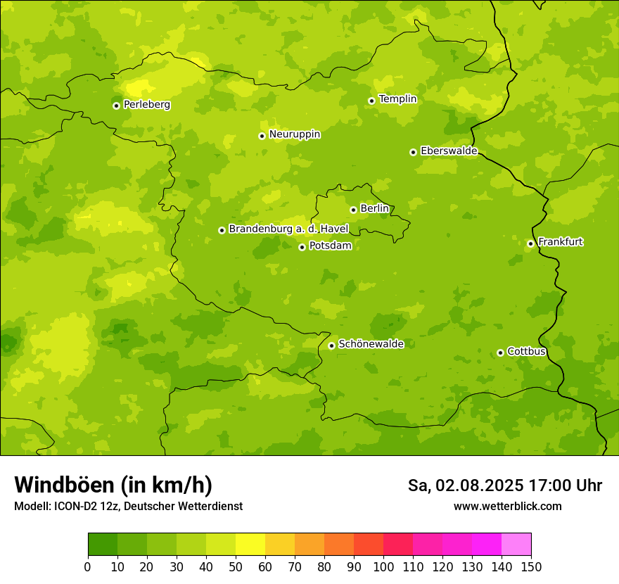 Modellkarten Windgeschwindigkeit