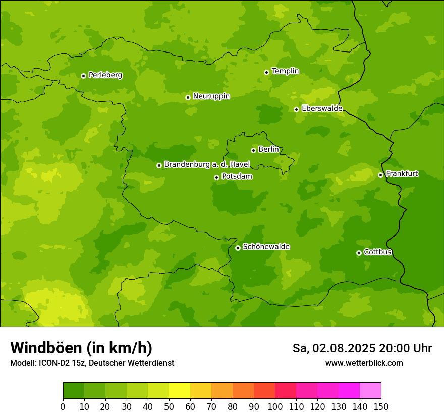 Modellkarten Windgeschwindigkeit