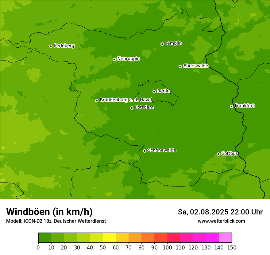 Modellkarten Windgeschwindigkeit