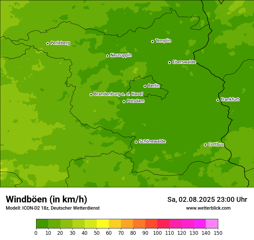 Modellkarten Windgeschwindigkeit