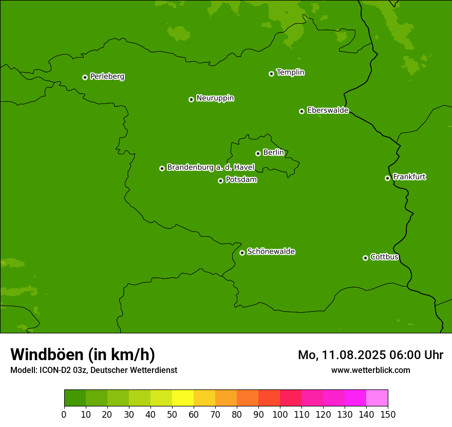 Modellkarten Windgeschwindigkeit