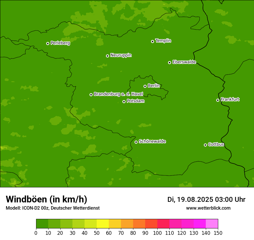 Modellkarten Windgeschwindigkeit