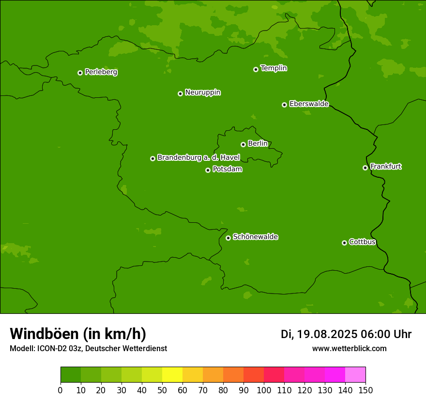 Modellkarten Windgeschwindigkeit