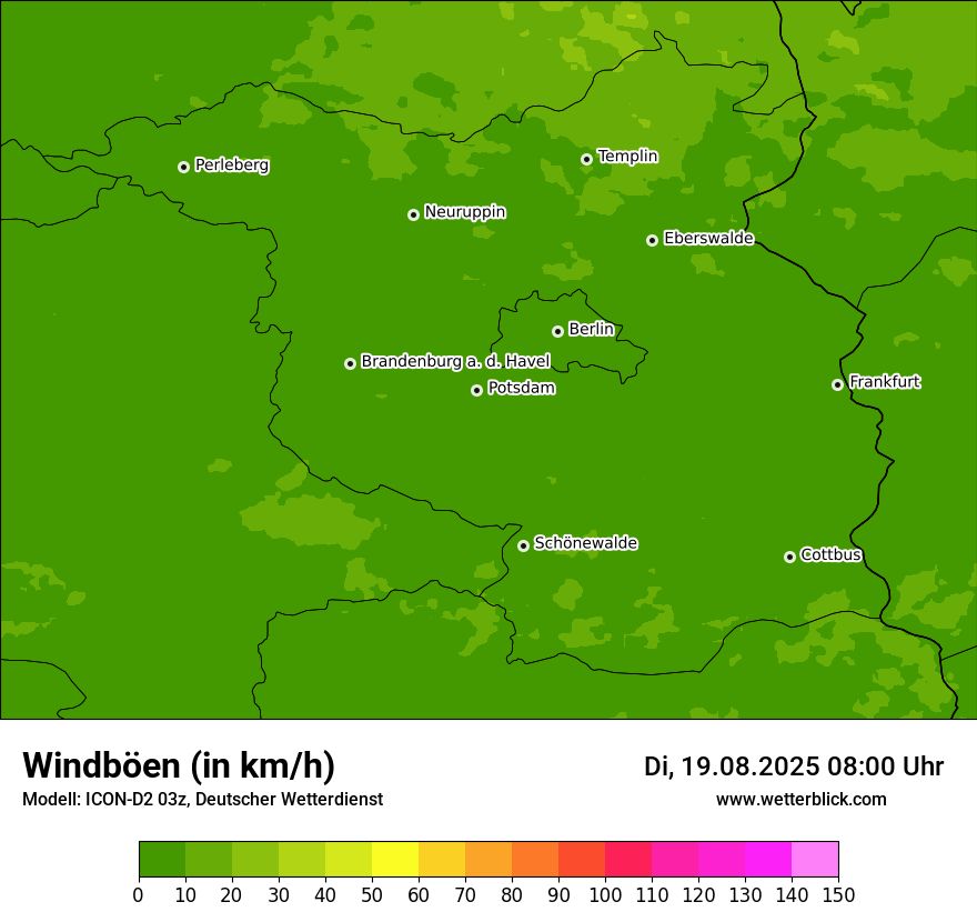 Modellkarten Windgeschwindigkeit