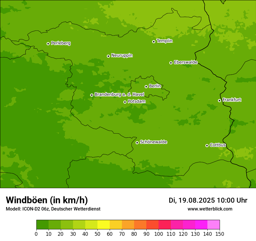 Modellkarten Windgeschwindigkeit