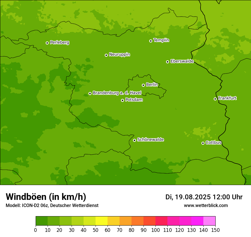 Modellkarten Windgeschwindigkeit