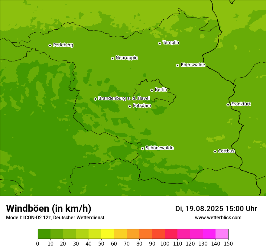 Modellkarten Windgeschwindigkeit